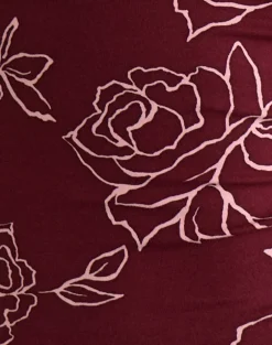 Emesy Long Sleeve Top in Outline Rose Marooon