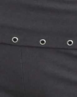Enmu Capri Trouser in Jersey Charcoal Grey with Eyelets