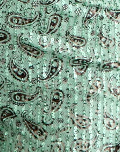 Erna Micro Short in Paisley Sequin Teal