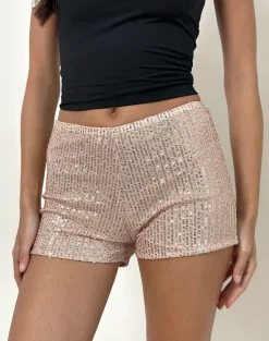 Erna Micro Short in Sequin Bronze