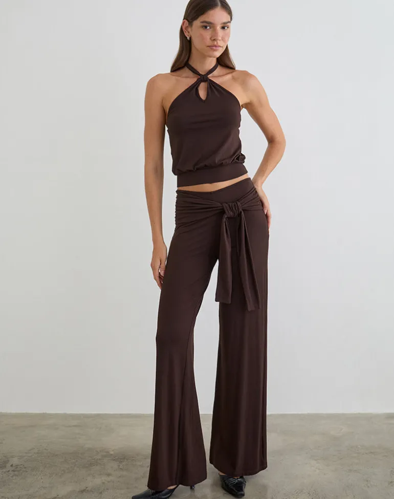 Esata Wrap Trouser in Bitter Chocolate