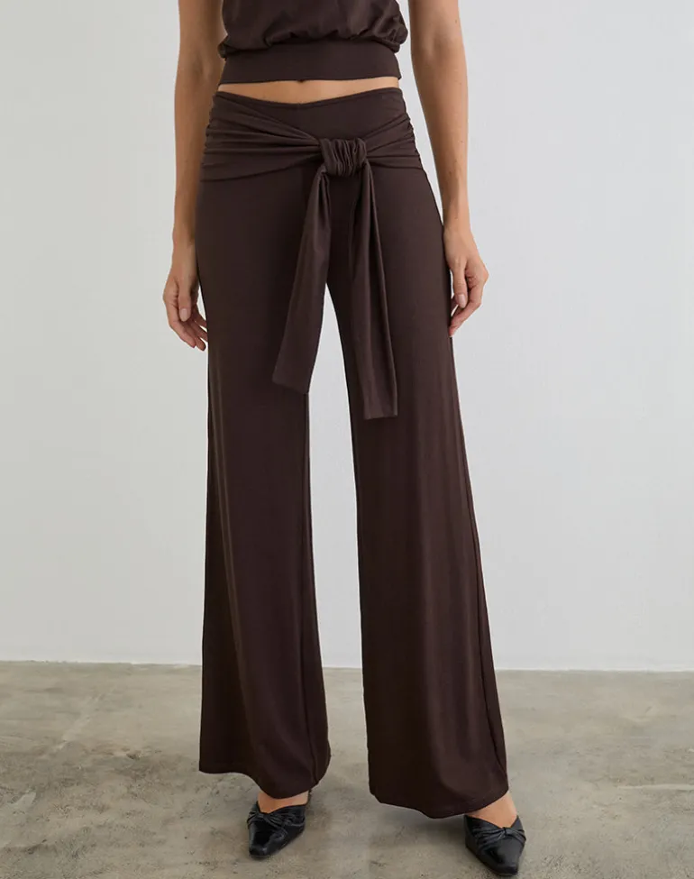 Esata Wrap Trouser in Bitter Chocolate
