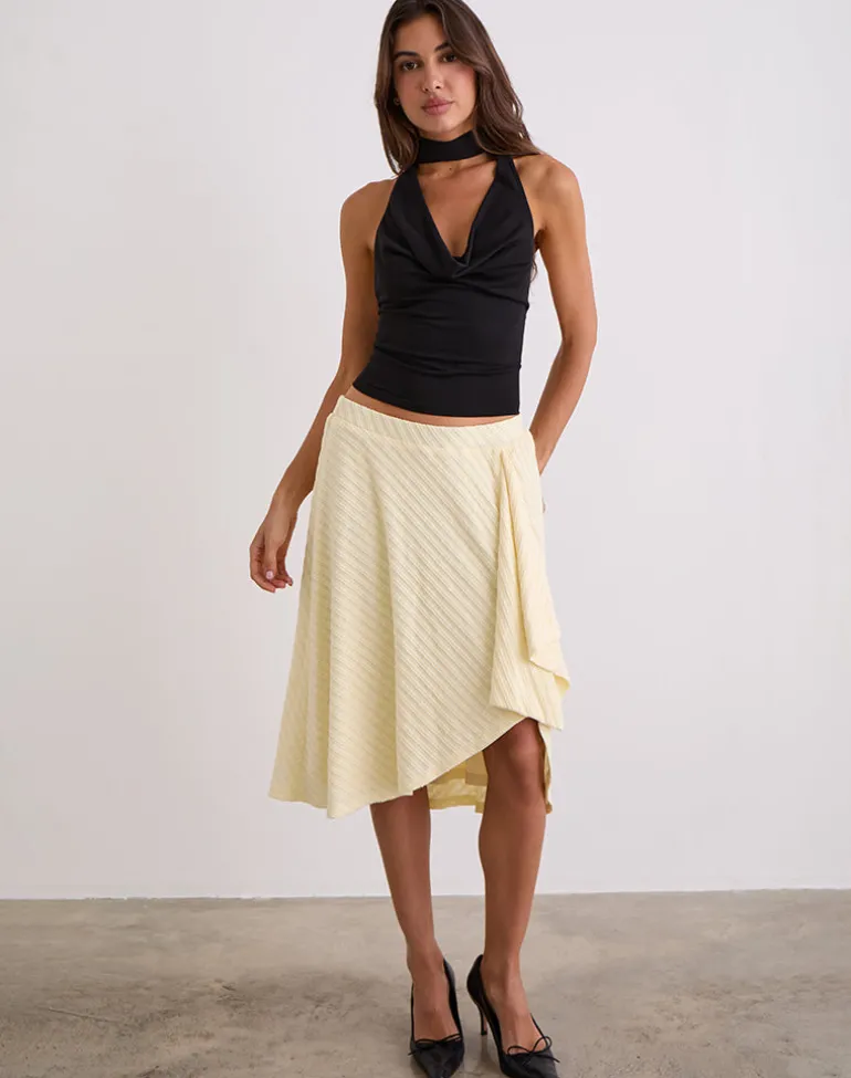 Esmeray Midi Skirt in Knit Buttercream