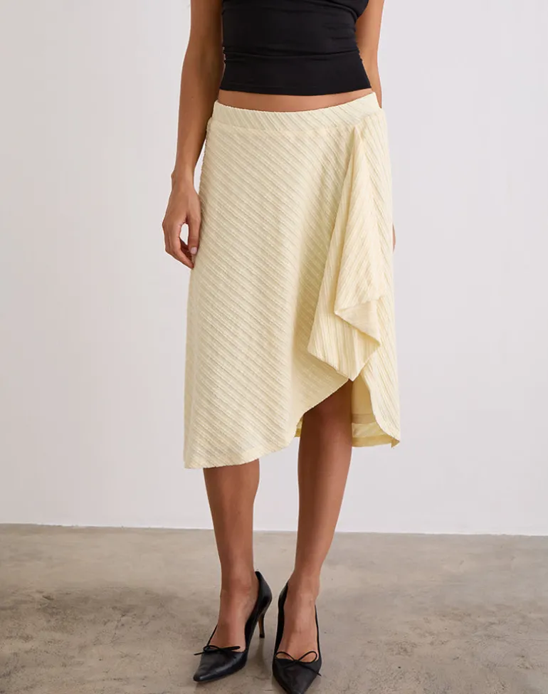 Esmeray Midi Skirt in Knit Buttercream