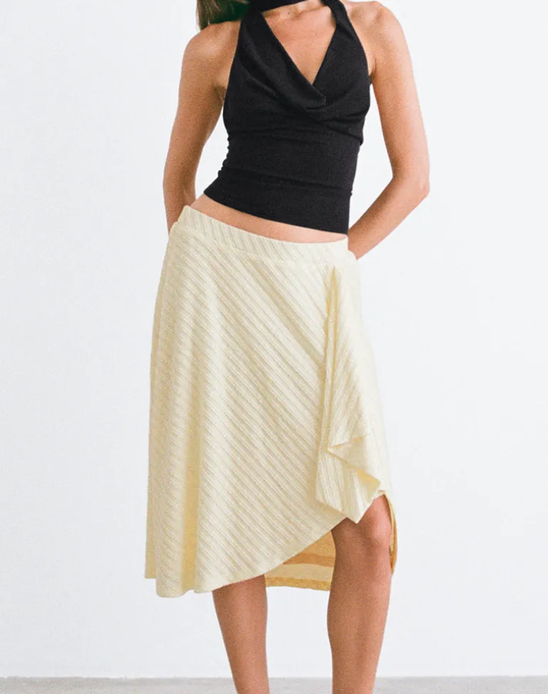 Esmeray Midi Skirt in Knit Buttercream