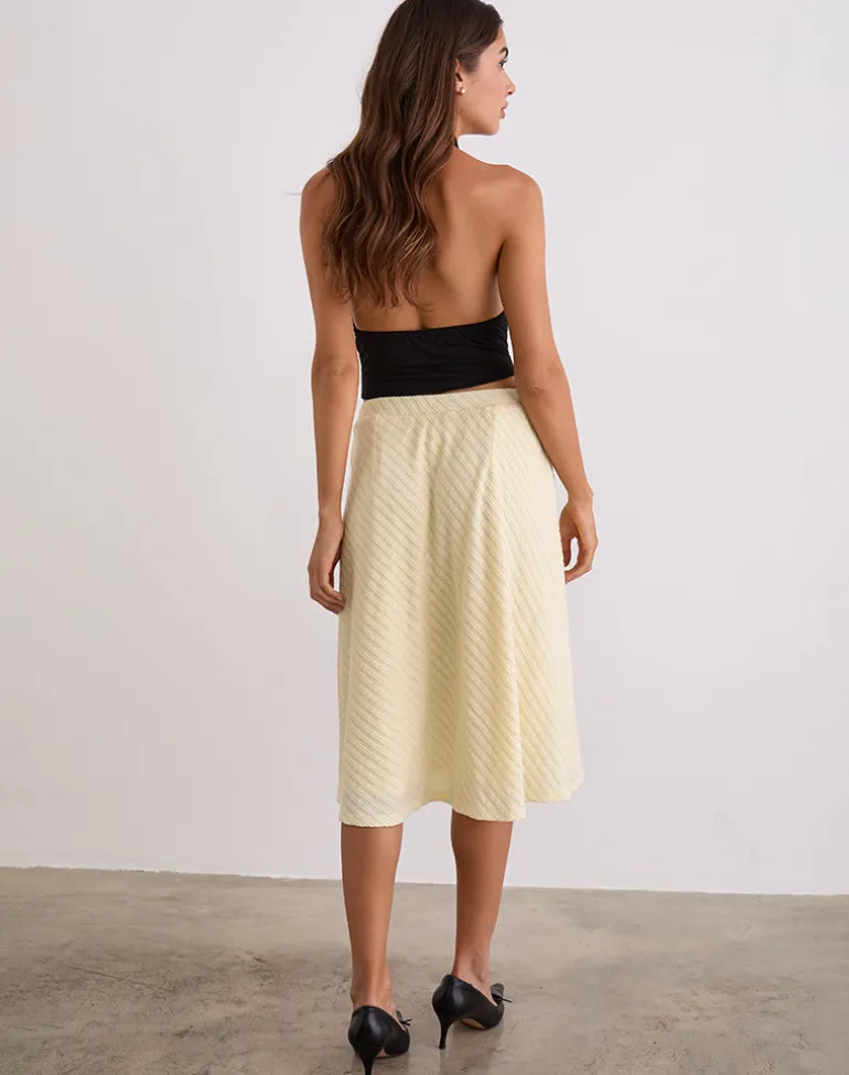 Esmeray Midi Skirt in Knit Buttercream