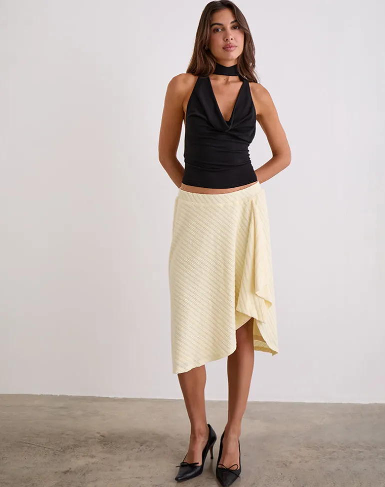 Esmeray Midi Skirt in Knit Buttercream