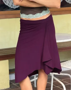 Esmeray Midi Skirt in Rayon Jersey Fig