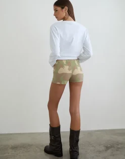 Eunia Micro Short in Blurry Camo Khaki