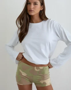 Eunia Micro Short in Blurry Camo Khaki