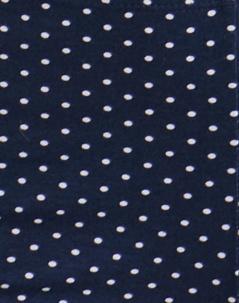Eunia Short in Navy with Micro Polka Print
