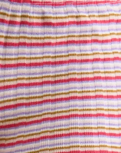 Eunia Shorts in Stripe Rib Pink and Lilac
