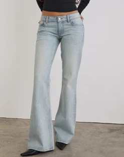 Extra Low Rise Flare in Breeze Blue Wash
