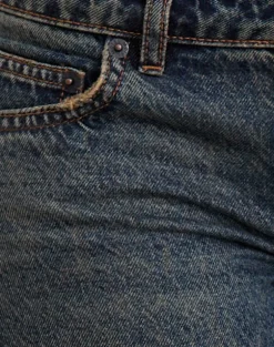 Extra Low Rise Flare Jeans in Dirty Green
