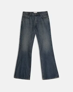 Extra Low Rise Flare Jeans in Dirty Green
