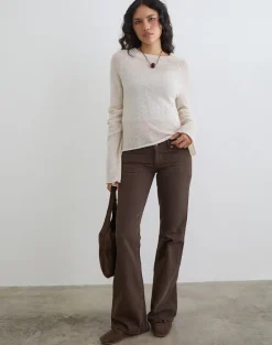 Extra Low Rise Flare Jeans in Dark Chocolate