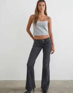 Extra Low Rise Flare Jeans in Vintage Black