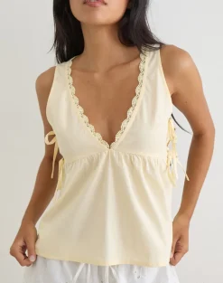 Fahwa Blouse with Tie Side in Poplin Buttermilk