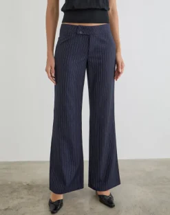 Falita Trouser in Tailoring Navy Stripe
