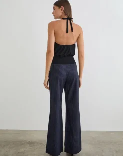 Falita Trouser in Tailoring Navy Stripe