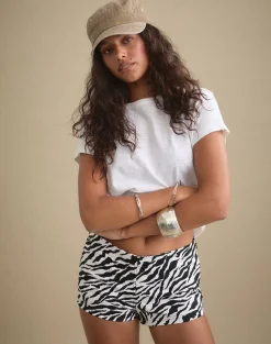 Falon Short in 90s Zebra Twill Black
