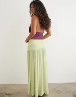 Fang Maxi Skirt in Crinkle Pistachio