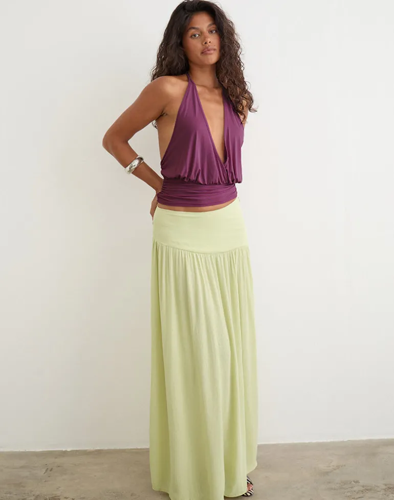 Fang Maxi Skirt in Crinkle Pistachio