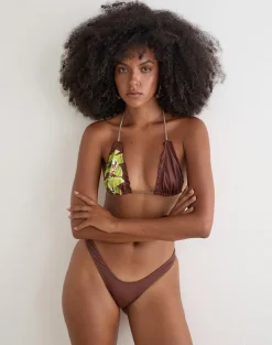 Farida Bikini Bottom in Brown