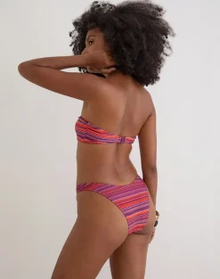 Farida Bikini Bottom in Purple and Red Radiant Lines