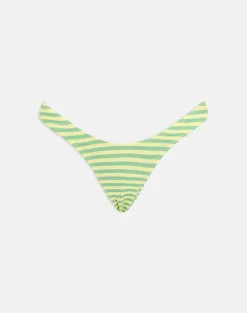 Farida Bikini Bottom in Vivid Lines Green and Yellow
