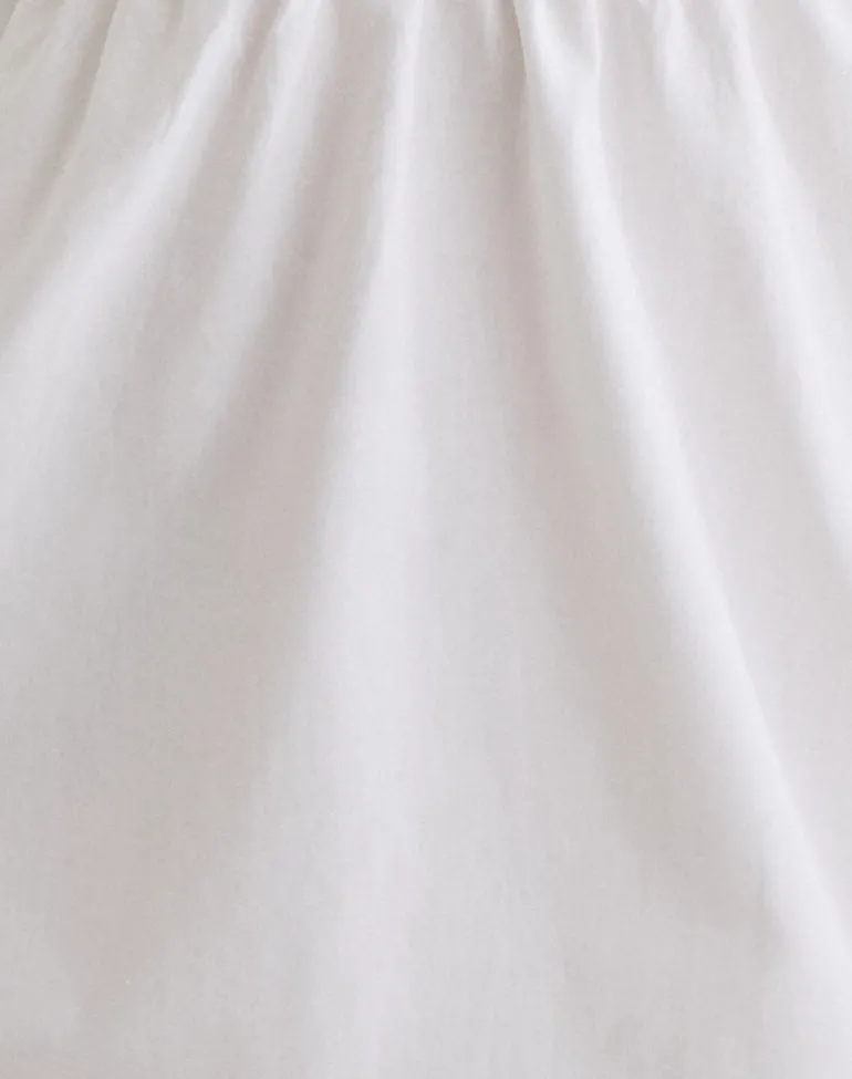 Fatima Mini Dress in Poplin White