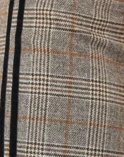 Fatina Trouser in Brown Check with Side Stripe