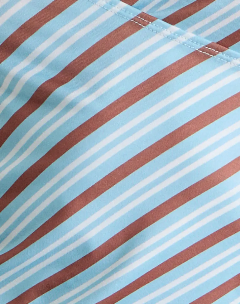 Fayez Slinky Top in Diagonal Striped Light Blue