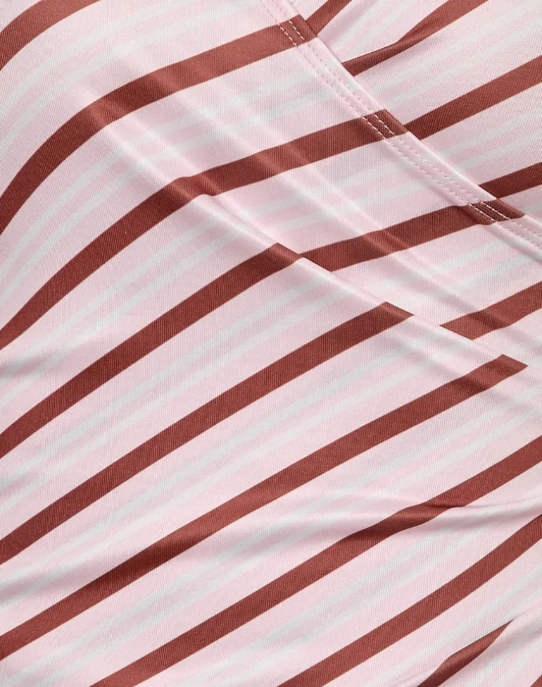 Fayez Top in Slinky Diagonal Stripe Pink