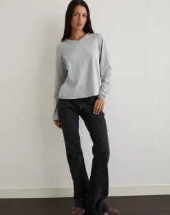 Feman Top in Jersey Grey Marl