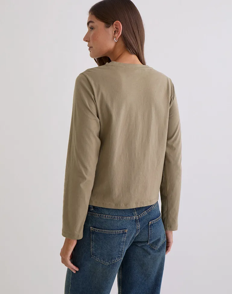 Feman Top in Jersey Khaki