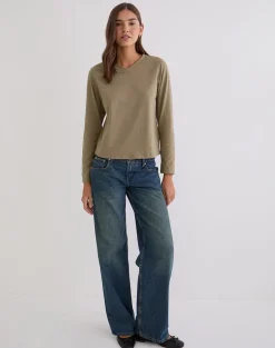 Feman Top in Jersey Khaki