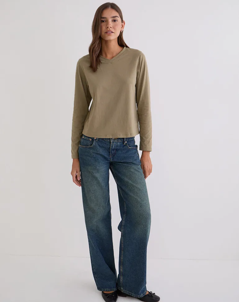 Feman Top in Jersey Khaki