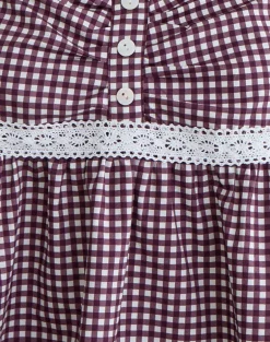 Flika Cami Top in Mini Gingham Wine