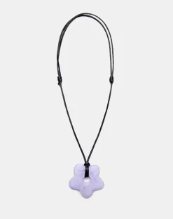 Flower Necklace in Resin Lilac