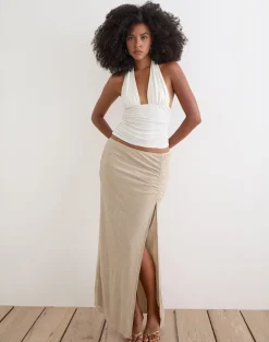 Franda Maxi Skirt in Moss Petal Coconut Milk