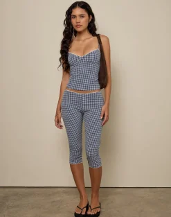 Gaika Cami Top in Seersucker Gingham Navy