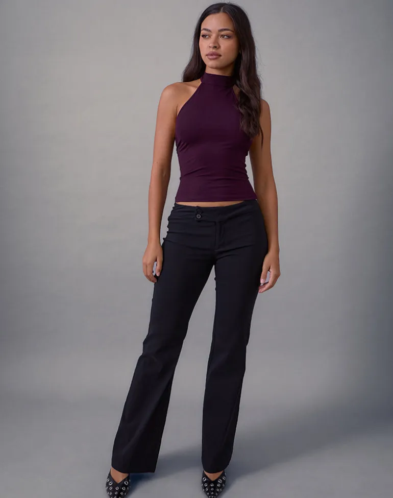 Galile High Neck Top in Jersey Fig