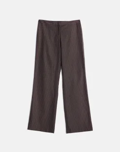 Ganta Slim Trouser in Stripe Chocolate Brown