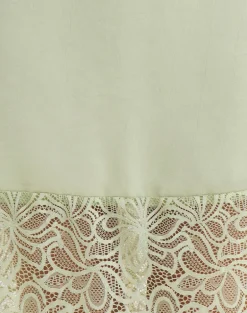 Garula Skirt in Satin Sage with Lace Trim