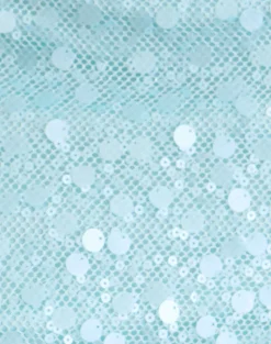 Gasenda Mini Skirt in Net Sequin Blue with Beaded Hem