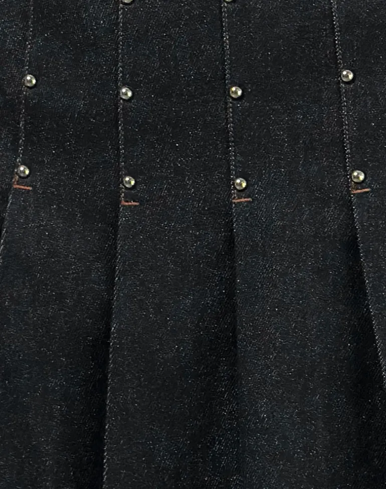 Gatlin Skirt in Chambray Studs Black