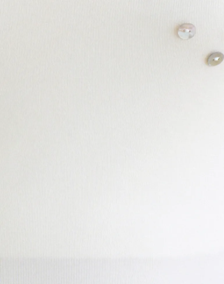 Gelita Vest with Pearl Buttons in White Eco Lyocell