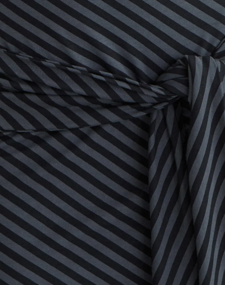 Genya Mini Dress in Oblique Stripe Ocean Storm