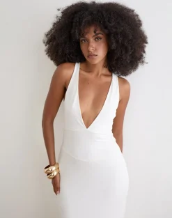 Georgina Maxi Dress in Cupro Off White
